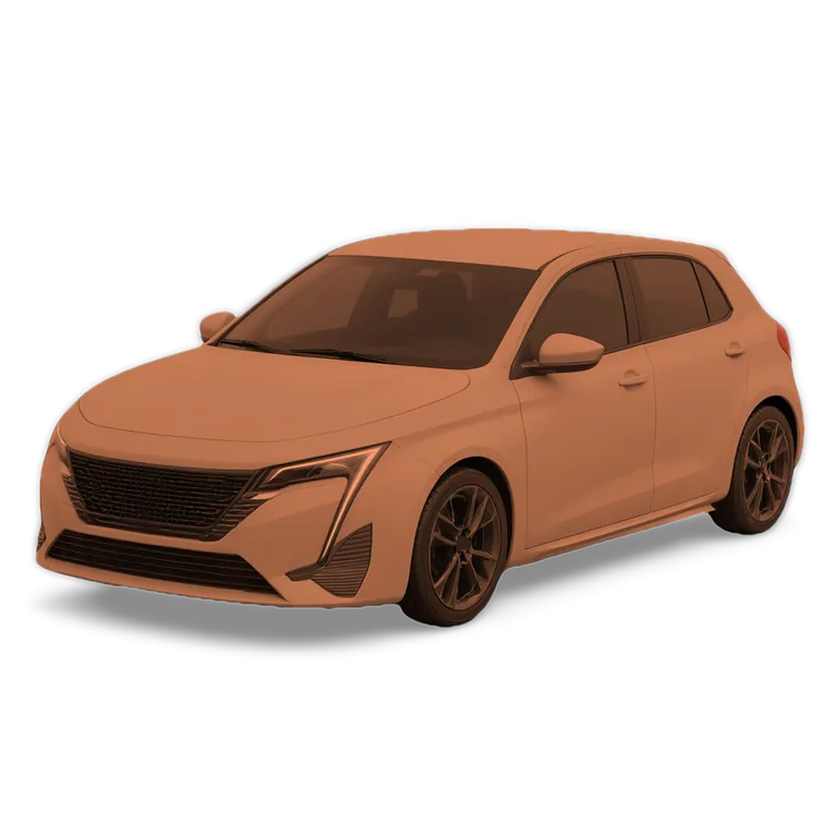 Illustrazione 3D di una Peugeot 308
